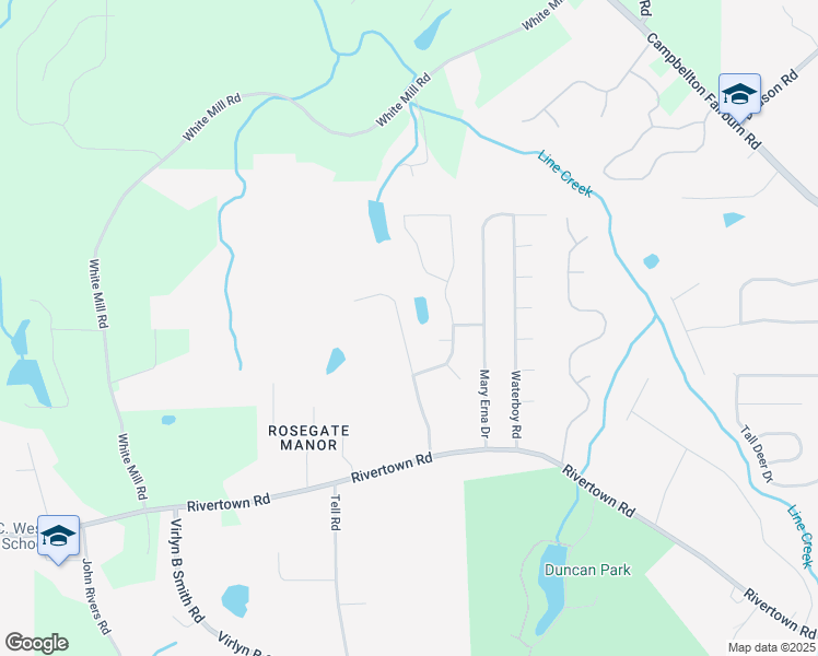 map of restaurants, bars, coffee shops, grocery stores, and more near 6490 Lake Esther Drive in Fairburn