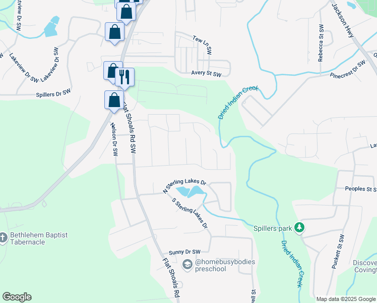 map of restaurants, bars, coffee shops, grocery stores, and more near 8141 Hickory Drive Southwest in Covington