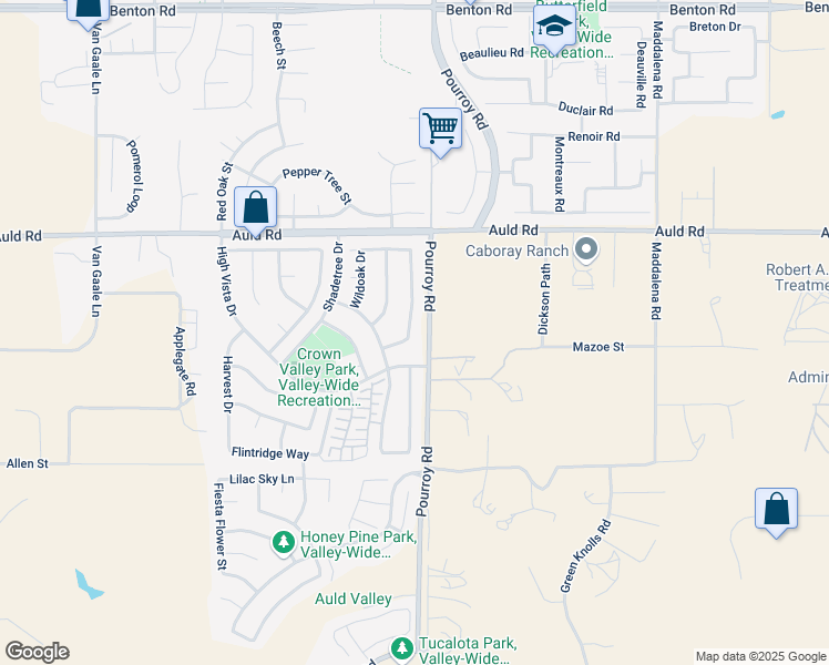 map of restaurants, bars, coffee shops, grocery stores, and more near 37198 Whispering Hills Drive in Murrieta
