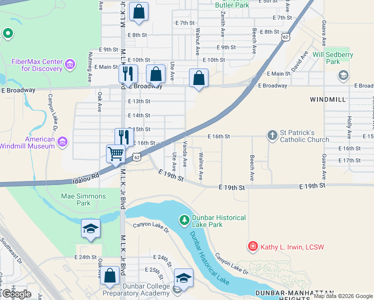 map of restaurants, bars, coffee shops, grocery stores, and more near 1609 Vanda Avenue in Lubbock