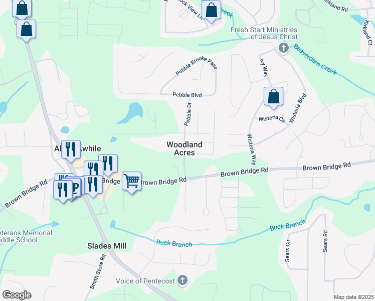 map of restaurants, bars, coffee shops, grocery stores, and more near 15 Mary Jane Lane in Covington