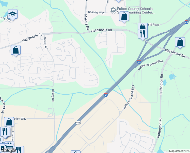 map of restaurants, bars, coffee shops, grocery stores, and more near 6415 Woodwell Drive in Union City