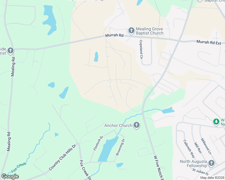 map of restaurants, bars, coffee shops, grocery stores, and more near 806 West Five Notch Road in North Augusta
