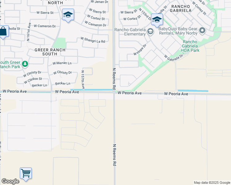 map of restaurants, bars, coffee shops, grocery stores, and more near 15498 West Peoria Avenue in Surprise