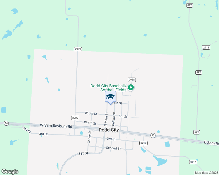 map of restaurants, bars, coffee shops, grocery stores, and more near 806 North Main Street in Dodd City