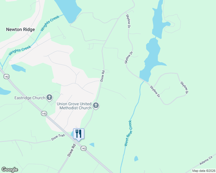 map of restaurants, bars, coffee shops, grocery stores, and more near 25 Cobb Road in Covington