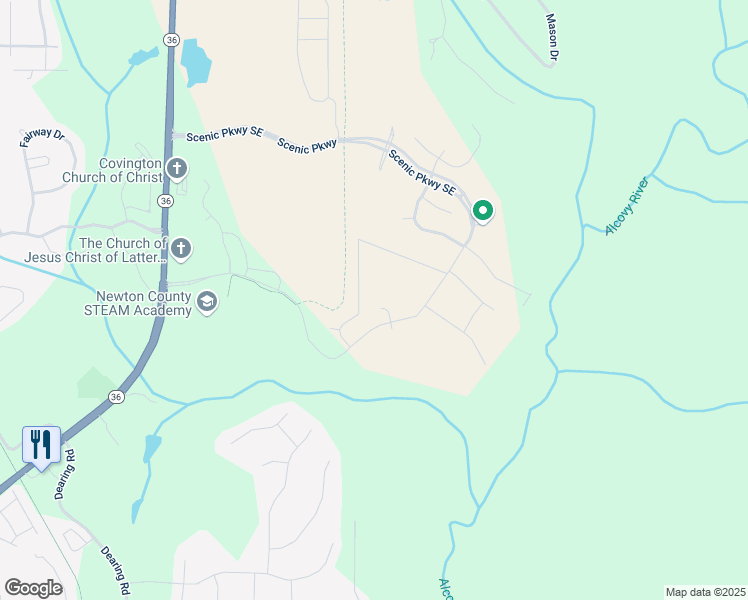 map of restaurants, bars, coffee shops, grocery stores, and more near 13553 Whitman Lane in Covington