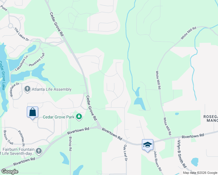 map of restaurants, bars, coffee shops, grocery stores, and more near 7331 Saint Agnes Way in Fairburn