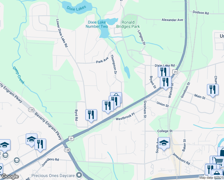 map of restaurants, bars, coffee shops, grocery stores, and more near 6391 Raymond Terrace in Union City