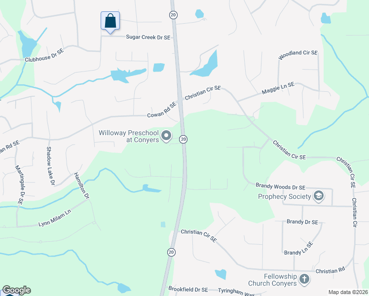 map of restaurants, bars, coffee shops, grocery stores, and more near 399 McDonough Highway in Conyers