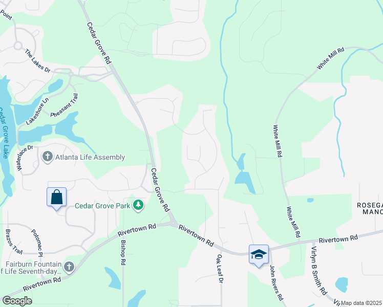 map of restaurants, bars, coffee shops, grocery stores, and more near 7331 Saint Agnes Way in Fairburn