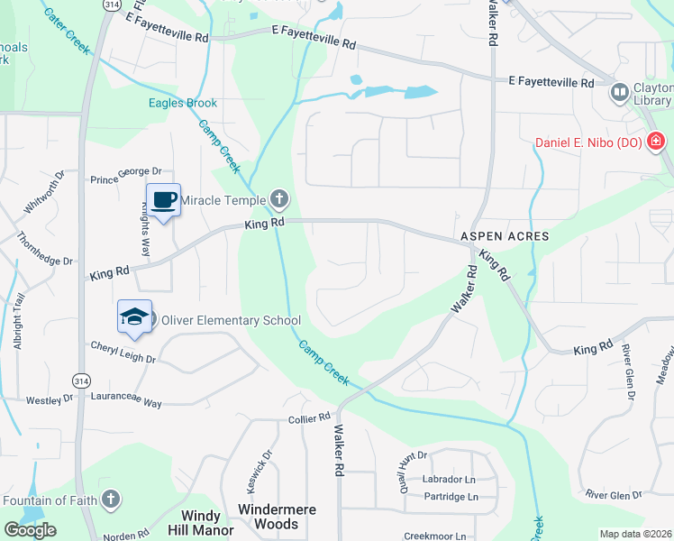 map of restaurants, bars, coffee shops, grocery stores, and more near 1442 Cambridge Court in Riverdale