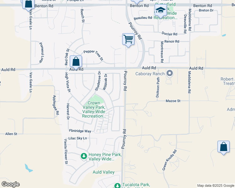 map of restaurants, bars, coffee shops, grocery stores, and more near 37198 Whispering Hills Drive in Murrieta