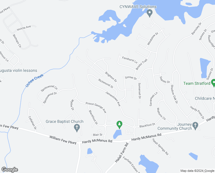map of restaurants, bars, coffee shops, grocery stores, and more near 417 Richmond Street in Evans