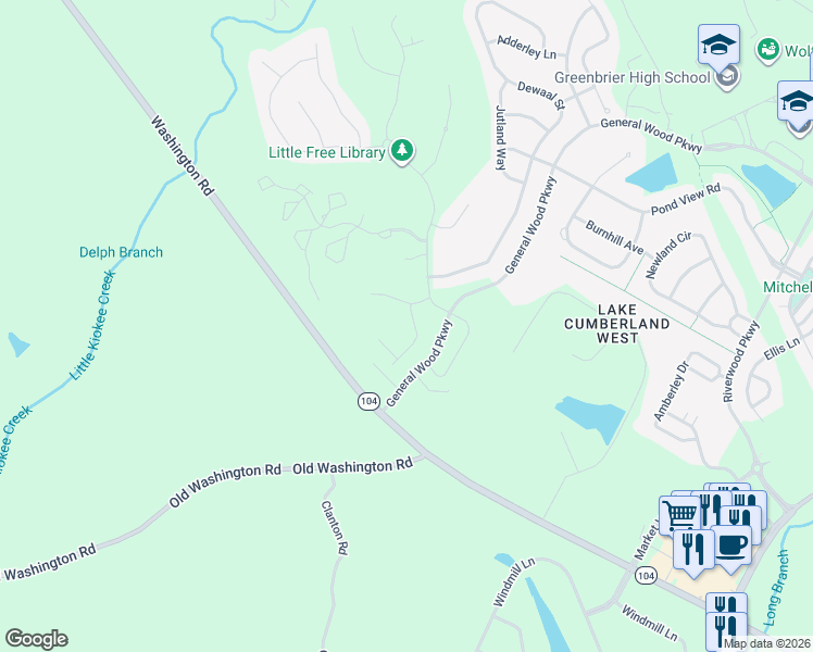 map of restaurants, bars, coffee shops, grocery stores, and more near 509 Windermere Street in Evans