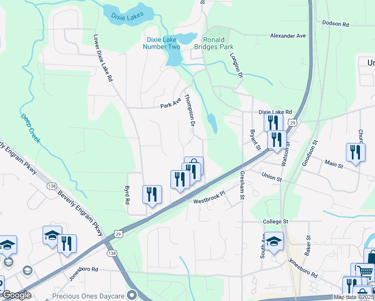 map of restaurants, bars, coffee shops, grocery stores, and more near 6391 Raymond Terrace in Union City