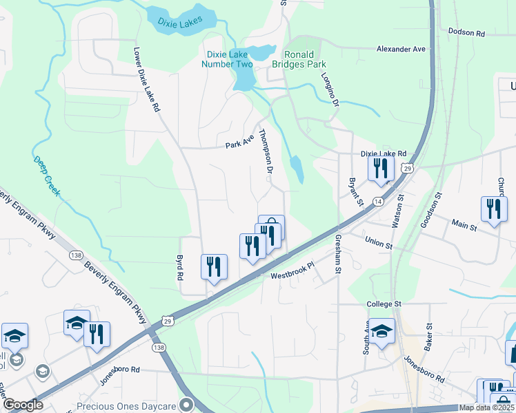 map of restaurants, bars, coffee shops, grocery stores, and more near 6401 Raymond Terrace in Union City