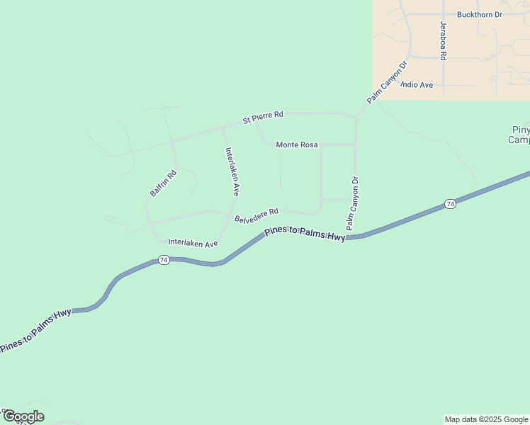 map of restaurants, bars, coffee shops, grocery stores, and more near 68700 Belvedere Road in Mountain Center