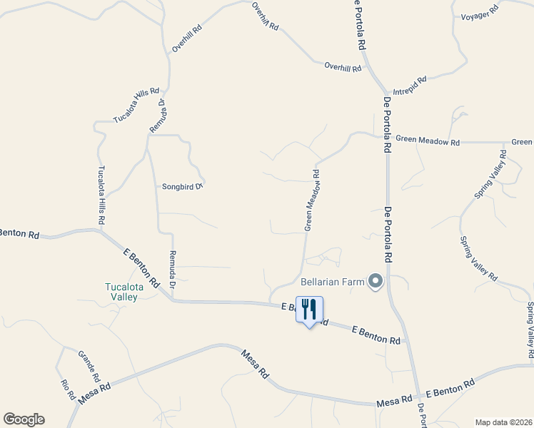 map of restaurants, bars, coffee shops, grocery stores, and more near 38595 Carolbee Lane in Temecula