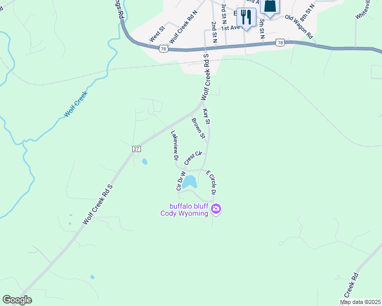 map of restaurants, bars, coffee shops, grocery stores, and more near 111 Crest Cir in Pell City