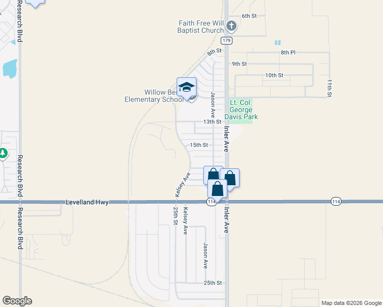 map of restaurants, bars, coffee shops, grocery stores, and more near 8816 17th Street in Lubbock