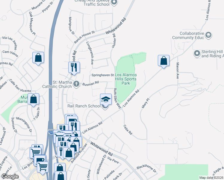 map of restaurants, bars, coffee shops, grocery stores, and more near 27963 Wintergrove Way in Murrieta