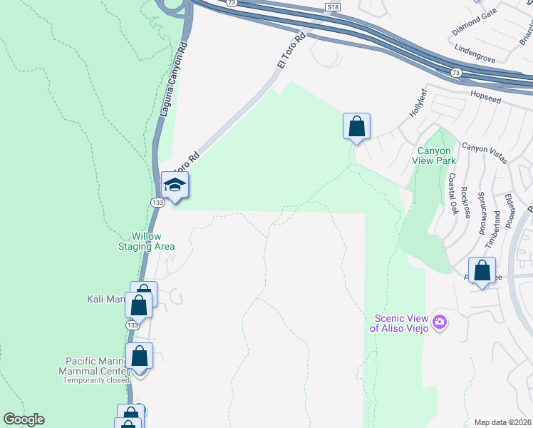 map of restaurants, bars, coffee shops, grocery stores, and more near Vista Trail in Laguna Beach