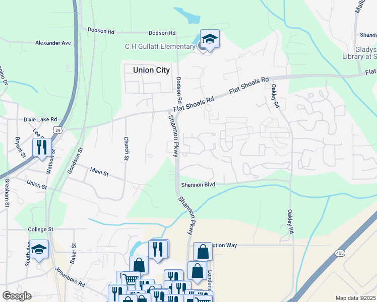 map of restaurants, bars, coffee shops, grocery stores, and more near in Union City