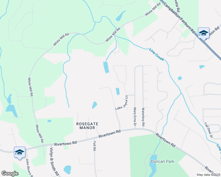 map of restaurants, bars, coffee shops, grocery stores, and more near 6470 Lake Esther Drive in Fairburn