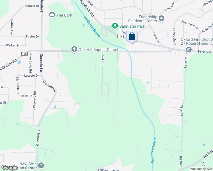 map of restaurants, bars, coffee shops, grocery stores, and more near 506 Country Lane in Oxford