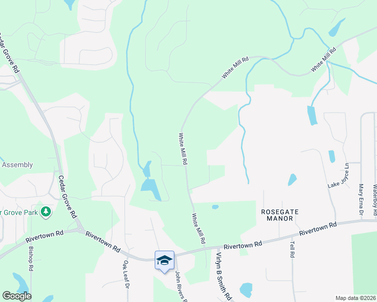 map of restaurants, bars, coffee shops, grocery stores, and more near 6400 White Mill Road in Fairburn