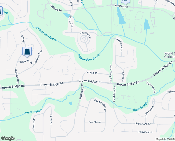 map of restaurants, bars, coffee shops, grocery stores, and more near 25 Georgia Road in Covington
