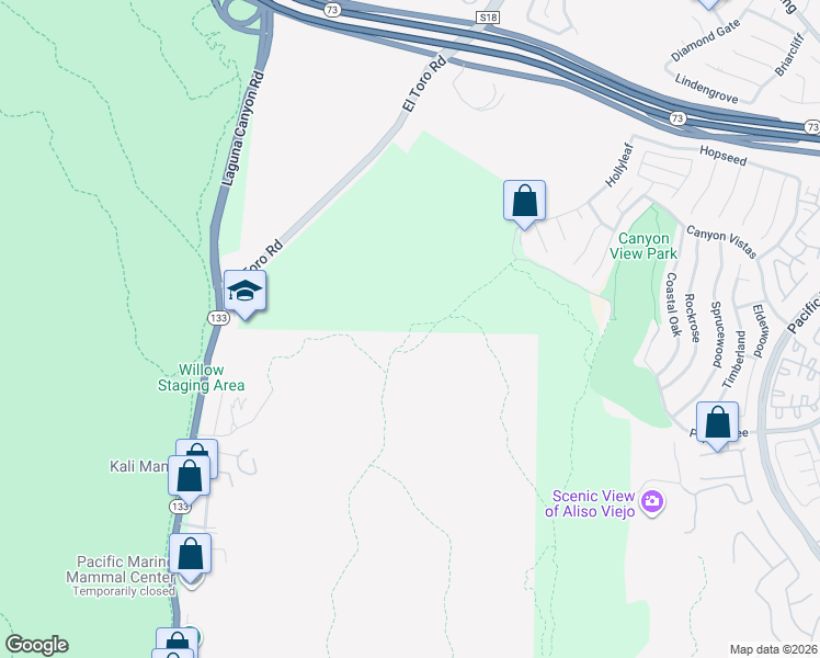 map of restaurants, bars, coffee shops, grocery stores, and more near Vista Trail in Laguna Beach