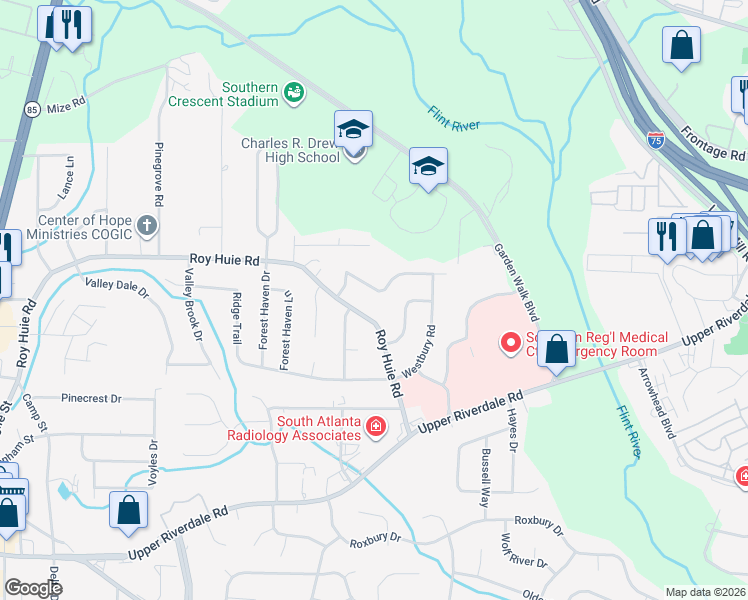 map of restaurants, bars, coffee shops, grocery stores, and more near 172 Scarsdale Drive in Riverdale