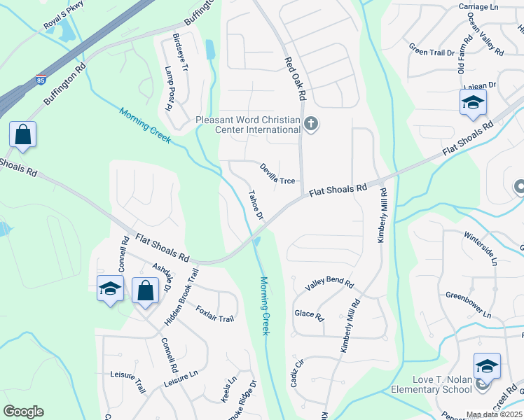 map of restaurants, bars, coffee shops, grocery stores, and more near 6410 Tahoe Drive in College Park