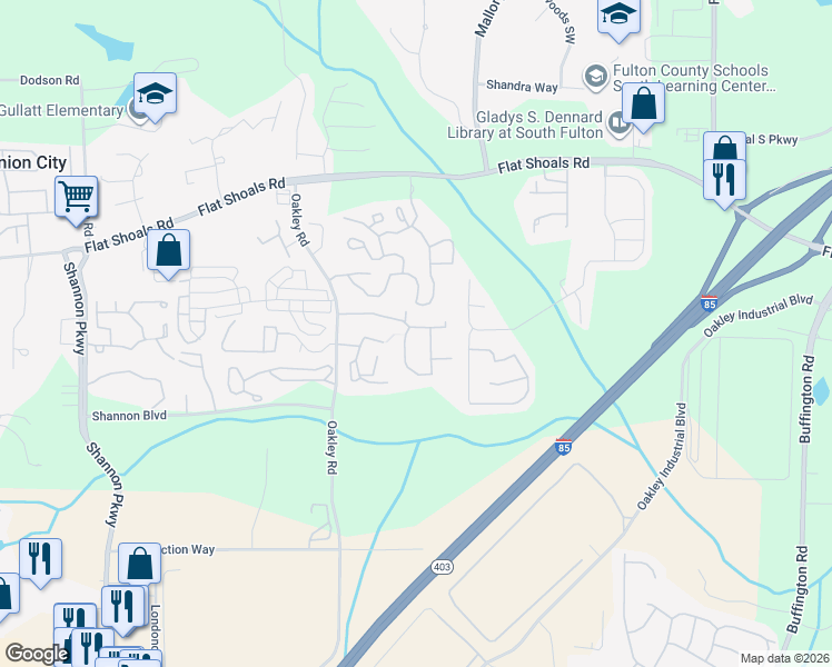 map of restaurants, bars, coffee shops, grocery stores, and more near 203 Crest Way in Union City