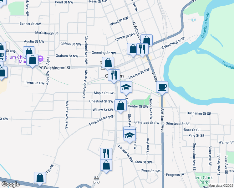 map of restaurants, bars, coffee shops, grocery stores, and more near 305 California Avenue Southwest in Camden