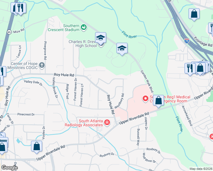 map of restaurants, bars, coffee shops, grocery stores, and more near 172 Scarsdale Drive in Riverdale