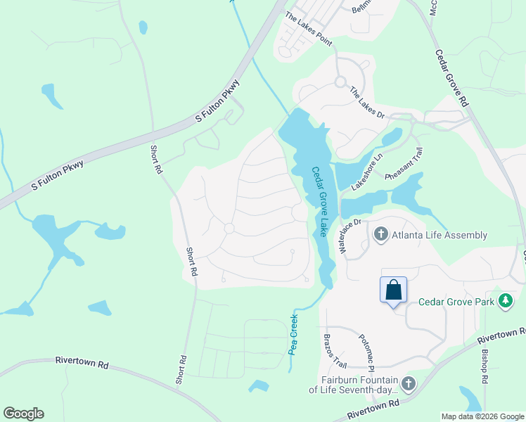 map of restaurants, bars, coffee shops, grocery stores, and more near 7941 Gossamer Drive in Fairburn