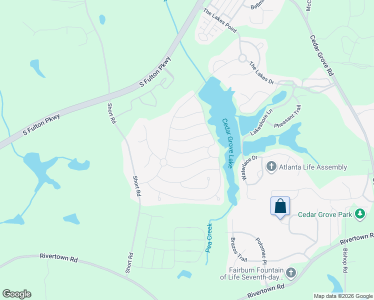 map of restaurants, bars, coffee shops, grocery stores, and more near 7941 Gossamer Drive in Fairburn