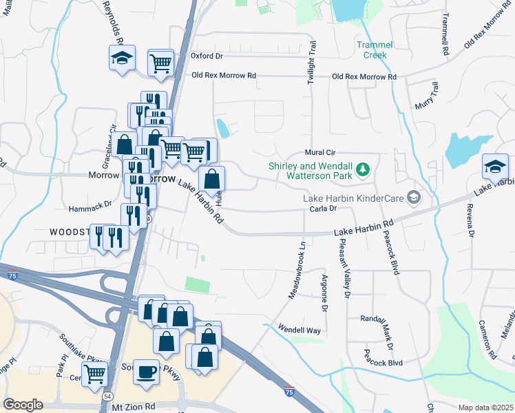 map of restaurants, bars, coffee shops, grocery stores, and more near 1738 Carla Drive in Morrow