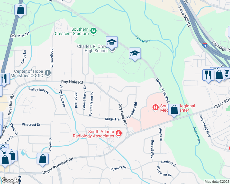 map of restaurants, bars, coffee shops, grocery stores, and more near 184 Scarsdale Drive in Riverdale