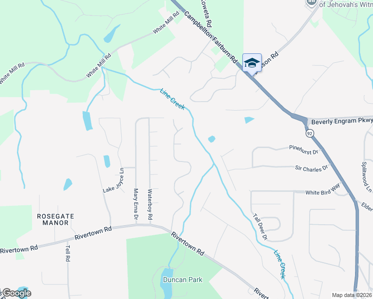 map of restaurants, bars, coffee shops, grocery stores, and more near 7219 Silverleaf Cir in Fairburn