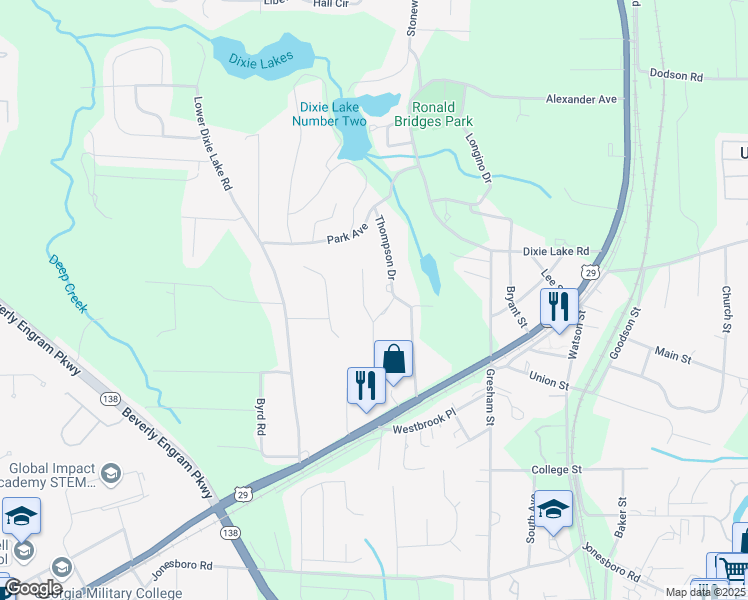map of restaurants, bars, coffee shops, grocery stores, and more near 6339 Thompson Drive in Union City