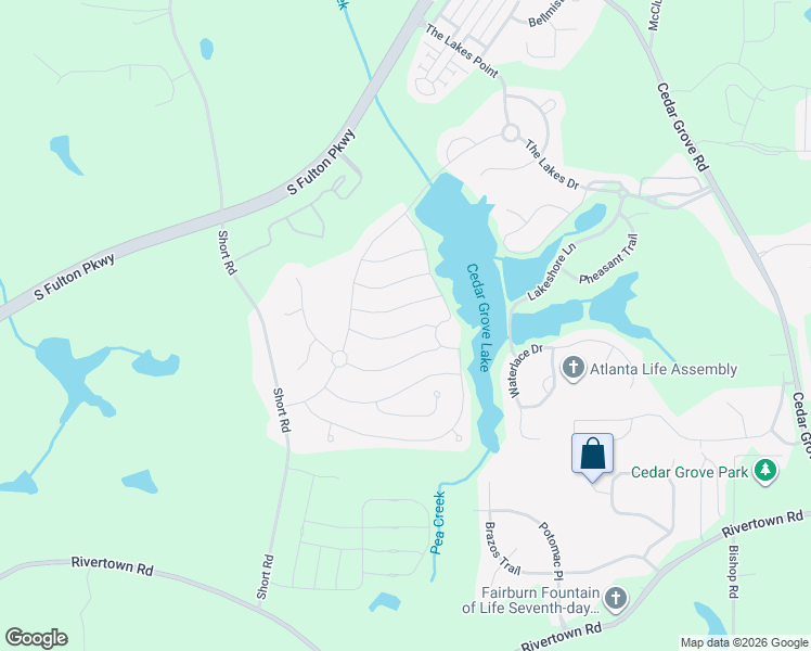 map of restaurants, bars, coffee shops, grocery stores, and more near 7911 Gossamer Drive in Fairburn