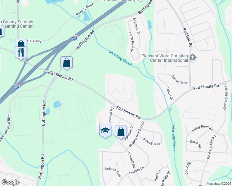 map of restaurants, bars, coffee shops, grocery stores, and more near 260 Chert Way in Atlanta