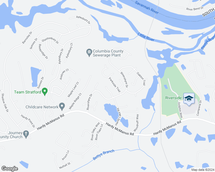 map of restaurants, bars, coffee shops, grocery stores, and more near 1133 Midford Court in Evans