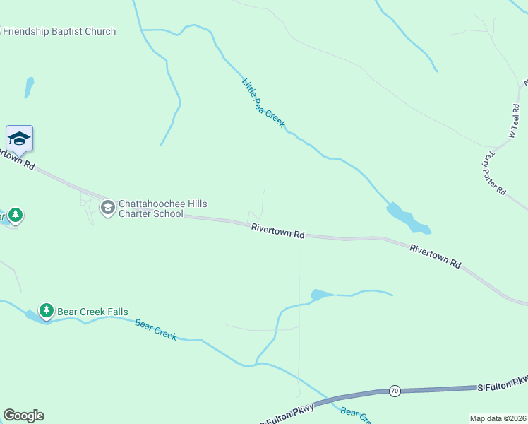 map of restaurants, bars, coffee shops, grocery stores, and more near 9385 RiverTown Road in Fairburn