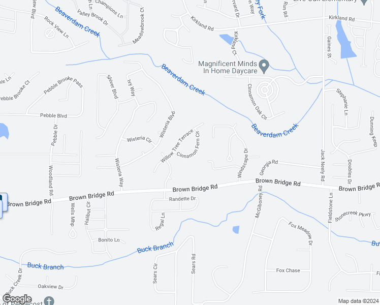 map of restaurants, bars, coffee shops, grocery stores, and more near 55 Cinnamon Fern Circle in Covington