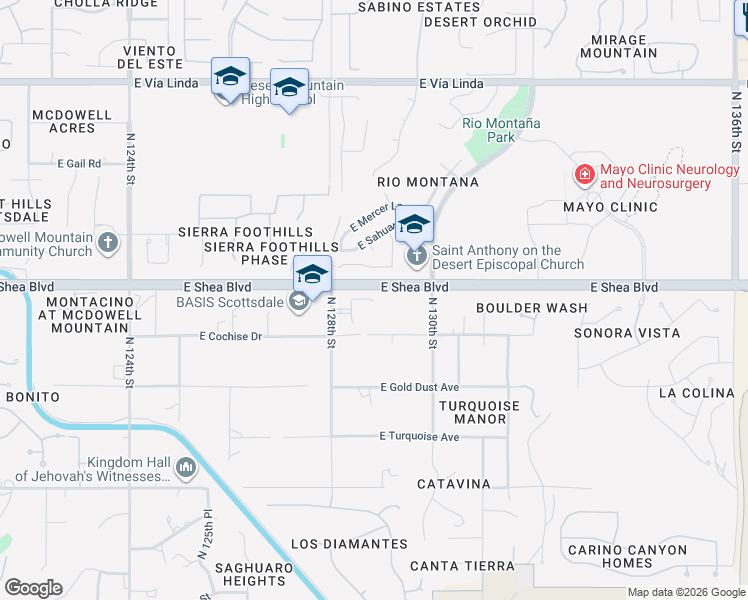 map of restaurants, bars, coffee shops, grocery stores, and more near 12898 East North Lane in Scottsdale